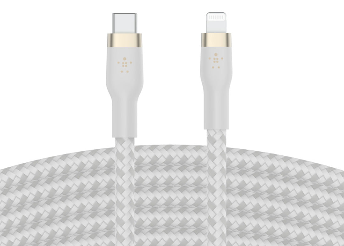 Belkin Boostcharge Pro Flex USB-C - Lightning 3m - Vit