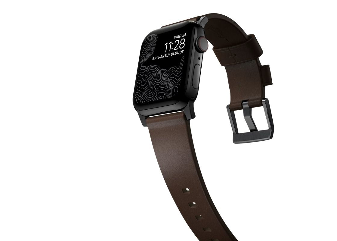 Nomad Modern Band 38/40mm - Black Hardware/Rustic Brown Leather