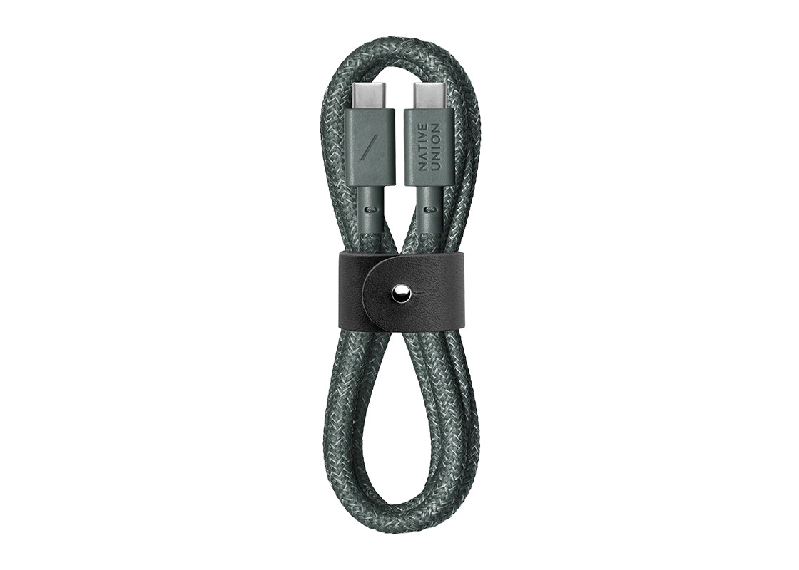 Native Union Belt Cable USB-C till USB-C 1,2m - Slate Green