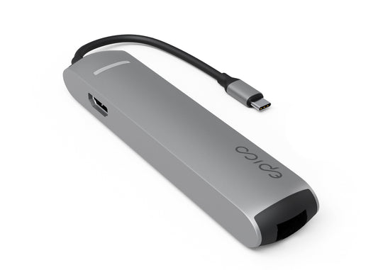 Epico USB-C Hub Slim with 8K/120Hz HDMI & Ethernet - Space Gray