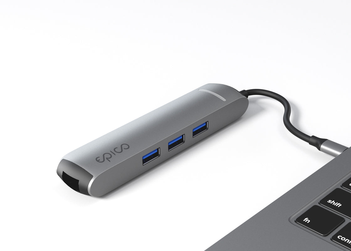 Epico USB-C Hub Slim with 8K/120Hz HDMI & Ethernet - Space Gray