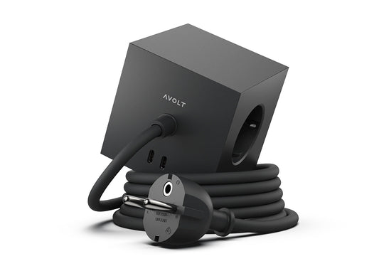 Avolt Square 1 med 30W Dual USB-C 1,8m - Stockholm Black