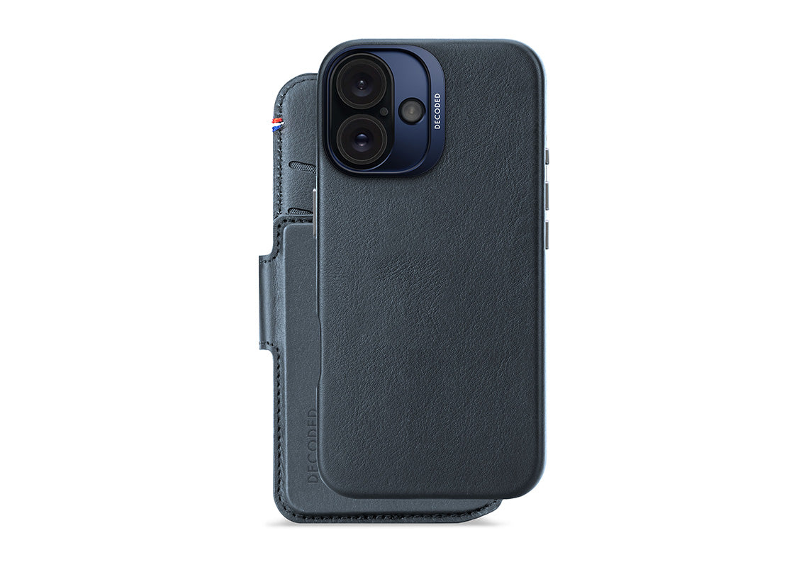 Decoded Plånboksfodral för iPhone 16 Plus - Marinblå