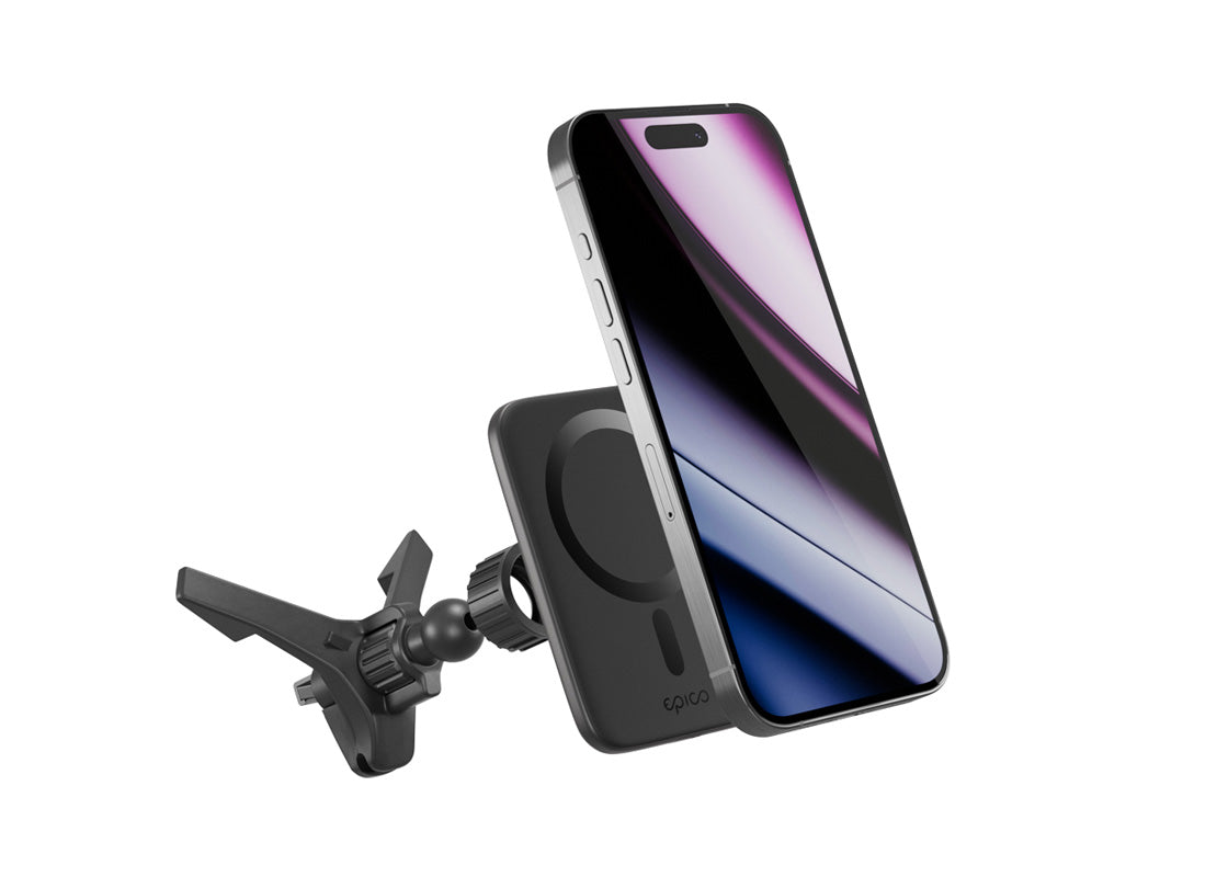 Epico Qi2 Mag+ Ultrathin Car Charger - Svart