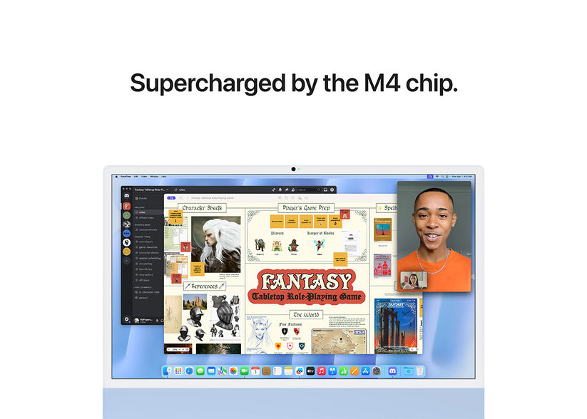iMac 24-tum M4 10-Core CPU/10-Core GPU/32GB/512GB/Magic Keyboard Touch ID och Numerisk/Nanostrukturglas/Gigabit Ethernet - Blå