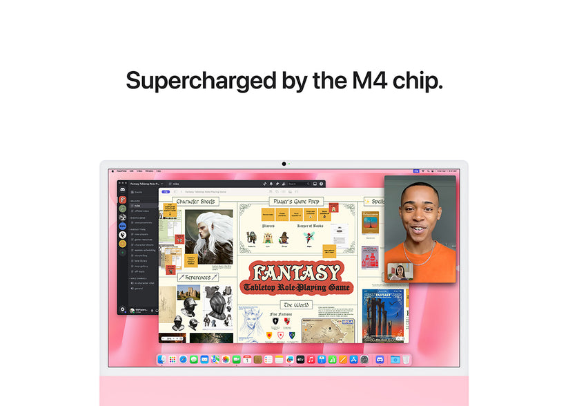 iMac 24-tum M4 10-Core CPU/10-Core GPU/32GB/1TB/Magic Keyboard Touch ID och Numerisk/Standardglas/Gigabit Ethernet - Rosa