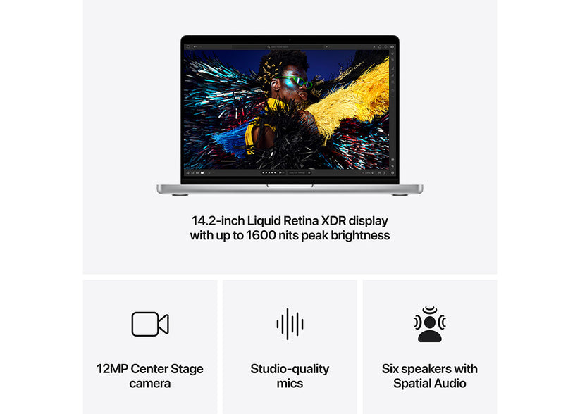 MacBook Pro 14-tum M4 Pro 12-Core CPU/16-Core GPU/24GB/1TB/Standardglas/96W -  Silver
