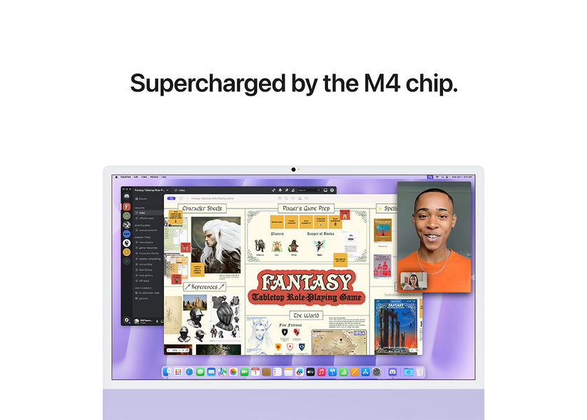 iMac 24-tum M4 10-Core /10-Core GPU/16GB/256GB/Magic Keyboard Touch ID/Standardglas/Gigabit Ethernet - Lila