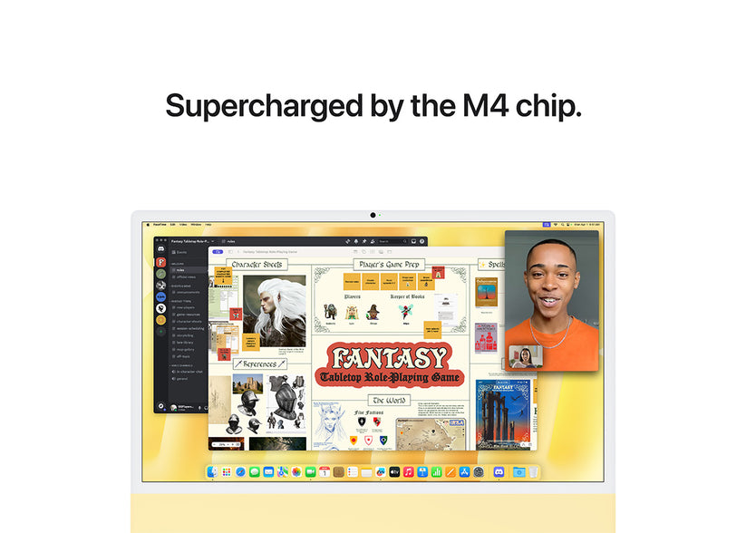 iMac 24-tum M4 10-Core /10-Core GPU/16GB/2TB/Magic Keyboard Touch ID/Nanostrukturglas/Gigabit Ethernet - Gul