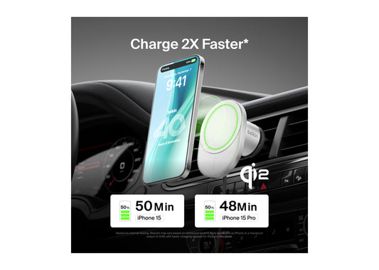Belkin BoostCharge Pro Magnetisk Trådlös Billaddare med Qi2 15W