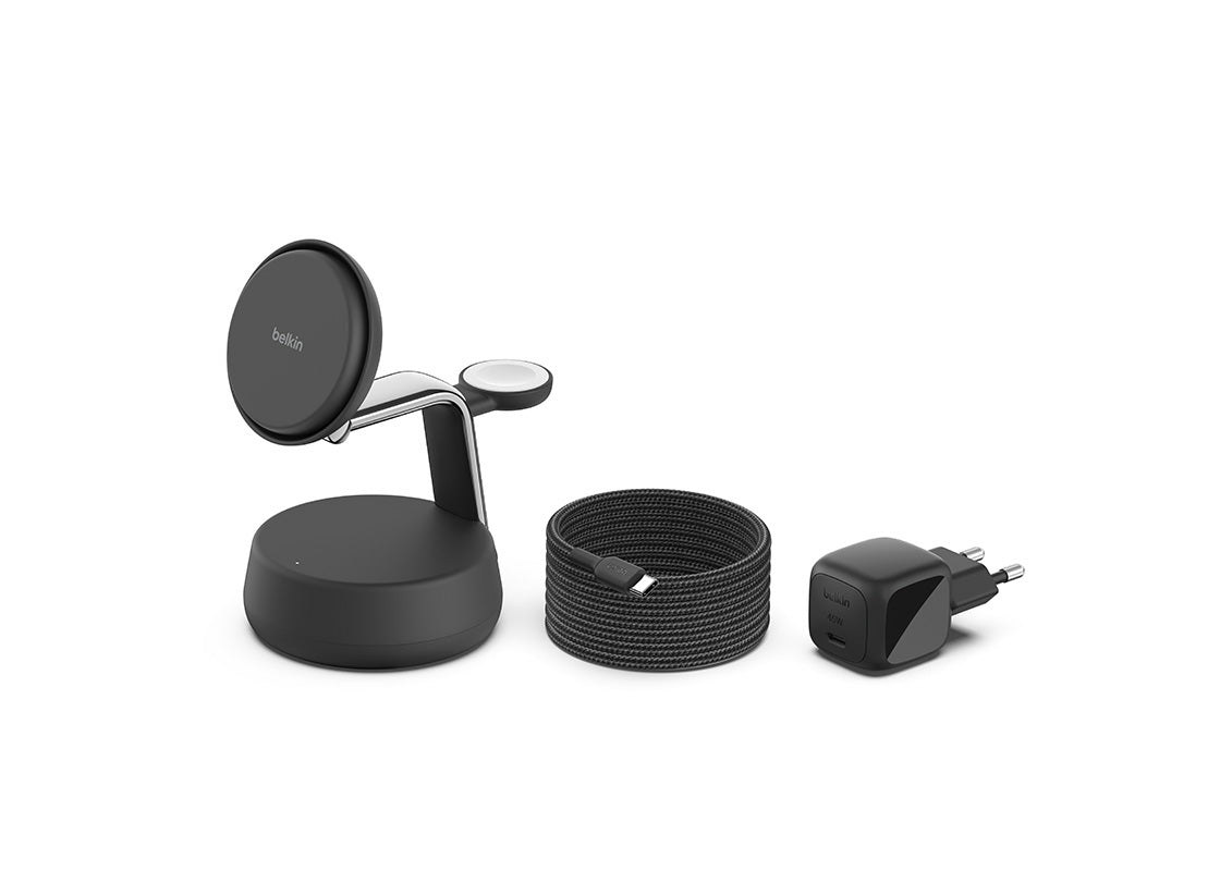 Belkin UltraCharge Pro 3-in-1 Magnetic Charging Dock Qi2.2 25W - Charcoal