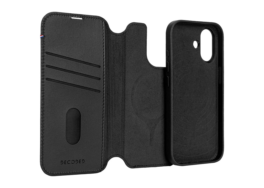 Decoded Leather Detachable Wallet for iPhone 17 - Svart