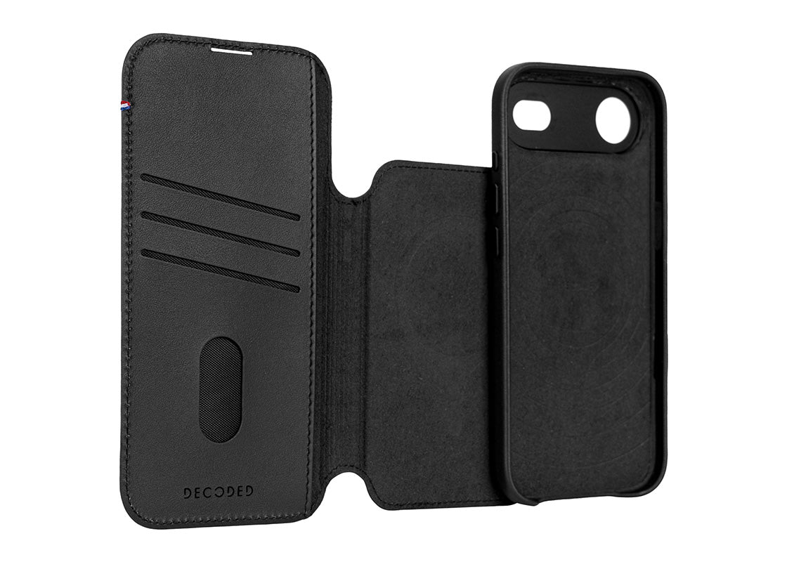 Decoded Leather Detachable Wallet for iPhone Air - Svart