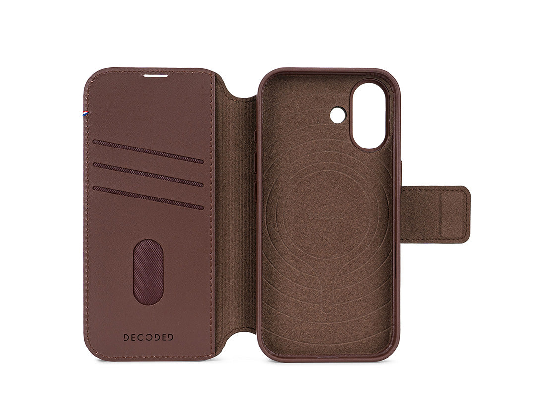Decoded Leather Detachable Wallet for iPhone 17 - Brun