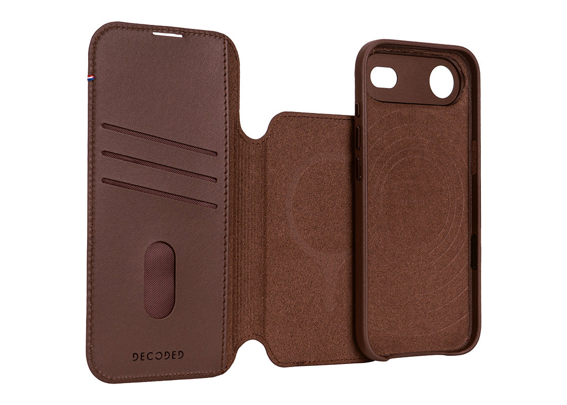 Decoded Leather Detachable Wallet for iPhone Air - Brun