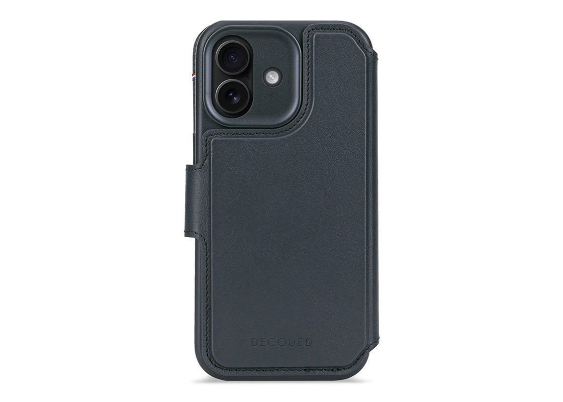 Decoded Leather Detachable Wallet for iPhone 17 - Marinblå