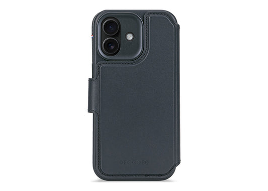 Decoded Leather Detachable Wallet for iPhone 17 - Marinblå