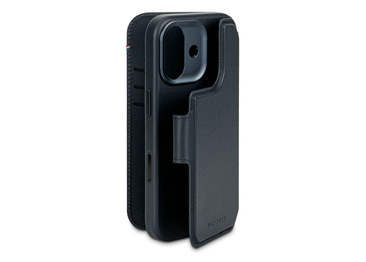 Decoded Leather Detachable Wallet for iPhone 17 - Marinblå