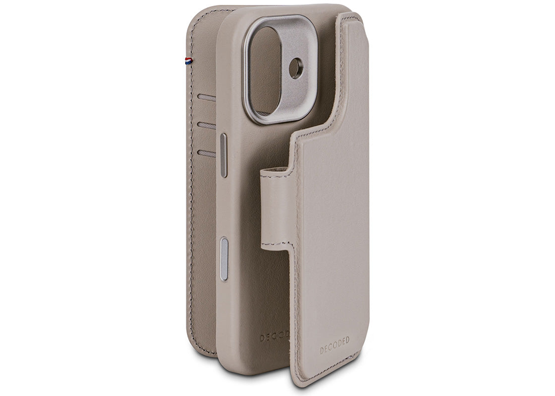 Decoded Leather Detachable Wallet for iPhone 17 - Beige