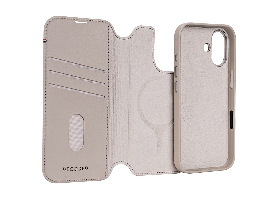 Decoded Leather Detachable Wallet for iPhone 17 - Beige