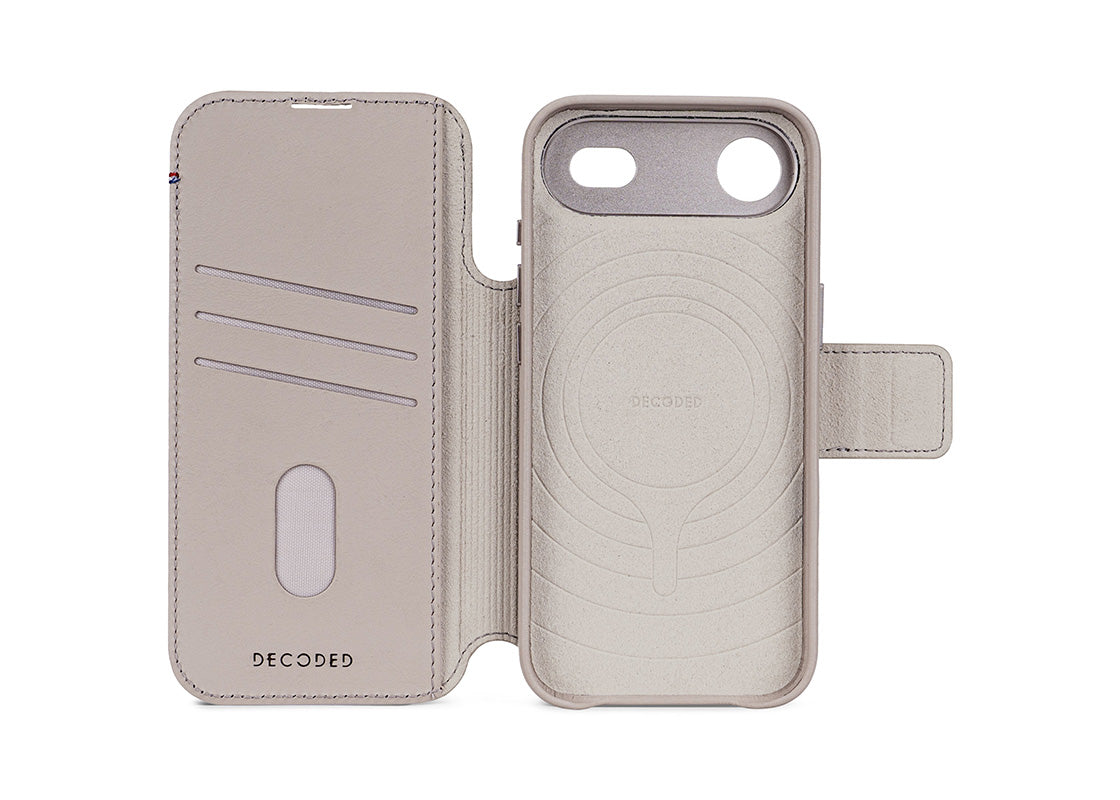 Decoded Leather Detachable Wallet for iPhone Air - Beige
