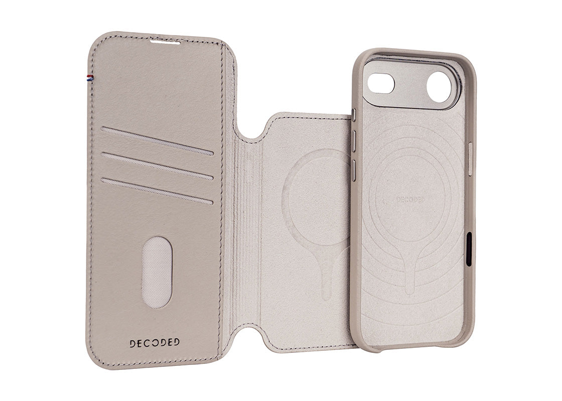 Decoded Leather Detachable Wallet for iPhone Air - Beige