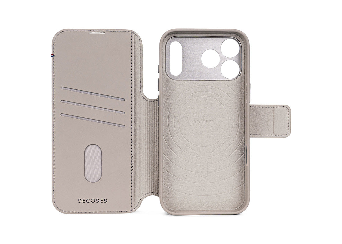 Decoded Leather Detachable Wallet for iPhone 17 Pro Max - Beige