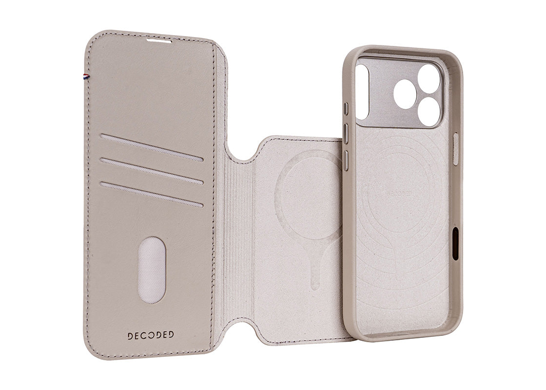 Decoded Leather Detachable Wallet for iPhone 17 Pro Max - Beige