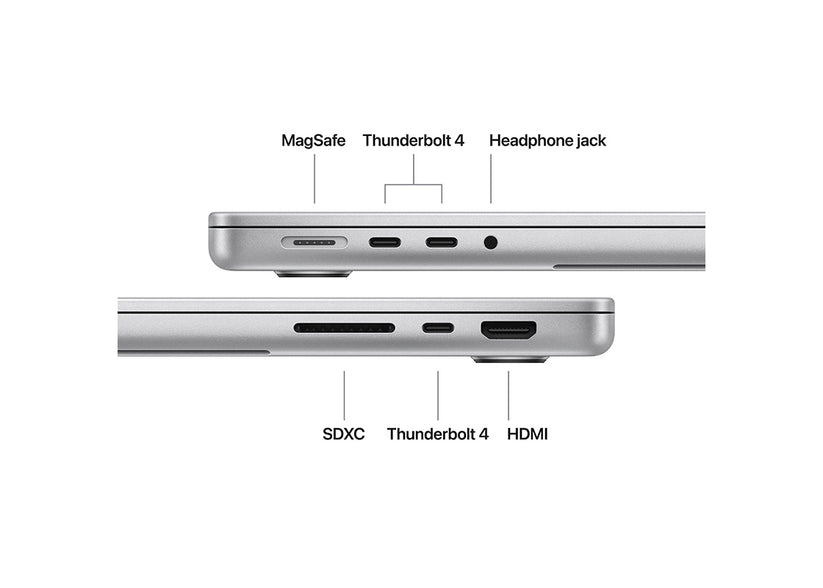 CTO MacBook Pro 14-tum M5 10‑core CPU/10‑core GPU/24GB RAM/4TB SSD/Standardglas/Silver