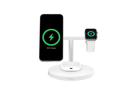 Belkin BoostCharge Pro Qi2 3-in-1 Charging Stand 15W - Vit