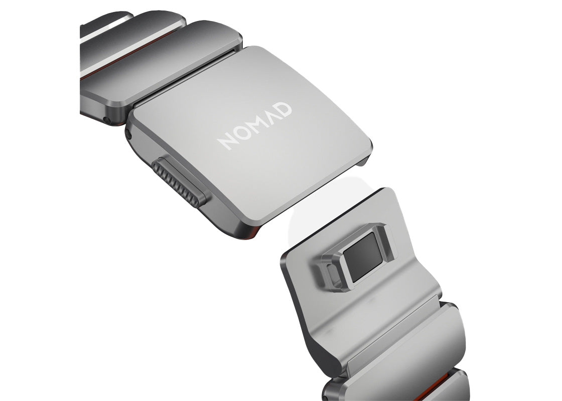 Nomad Stratos Band 49mm - Natural Titanium/Ultra Orange