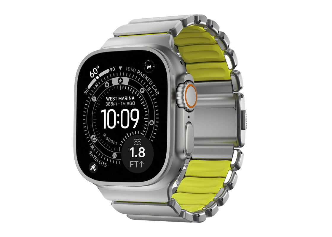 Nomad Stratos Band 49mm - Natural Titanium/Volt