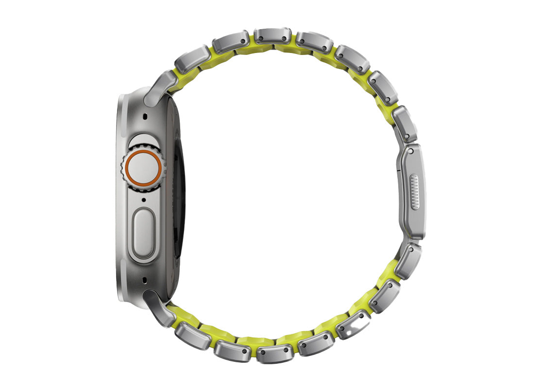 Nomad Stratos Band 49mm - Natural Titanium/Volt