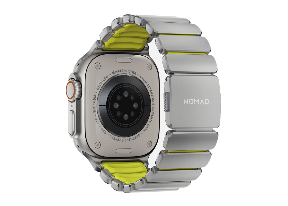 Nomad Stratos Band 49mm - Natural Titanium/Volt