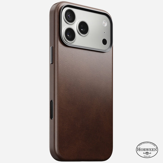 Nomad Traditional Case iPhone 17 Pro Max Rustic Brown Horween Leather
