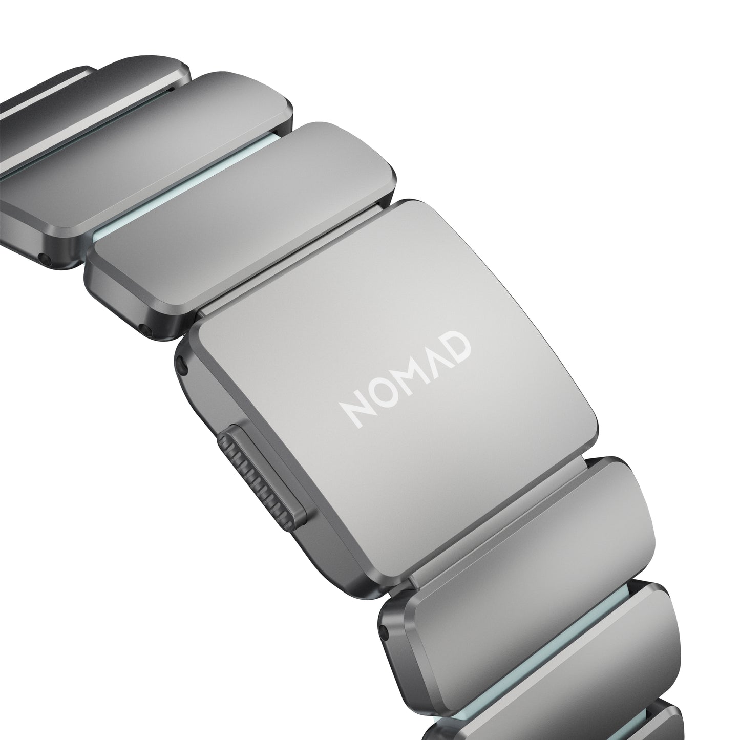 Ltd Ed Nomad Stratos Band 49mm Natural Titanium/Icy Blue Glow FKM