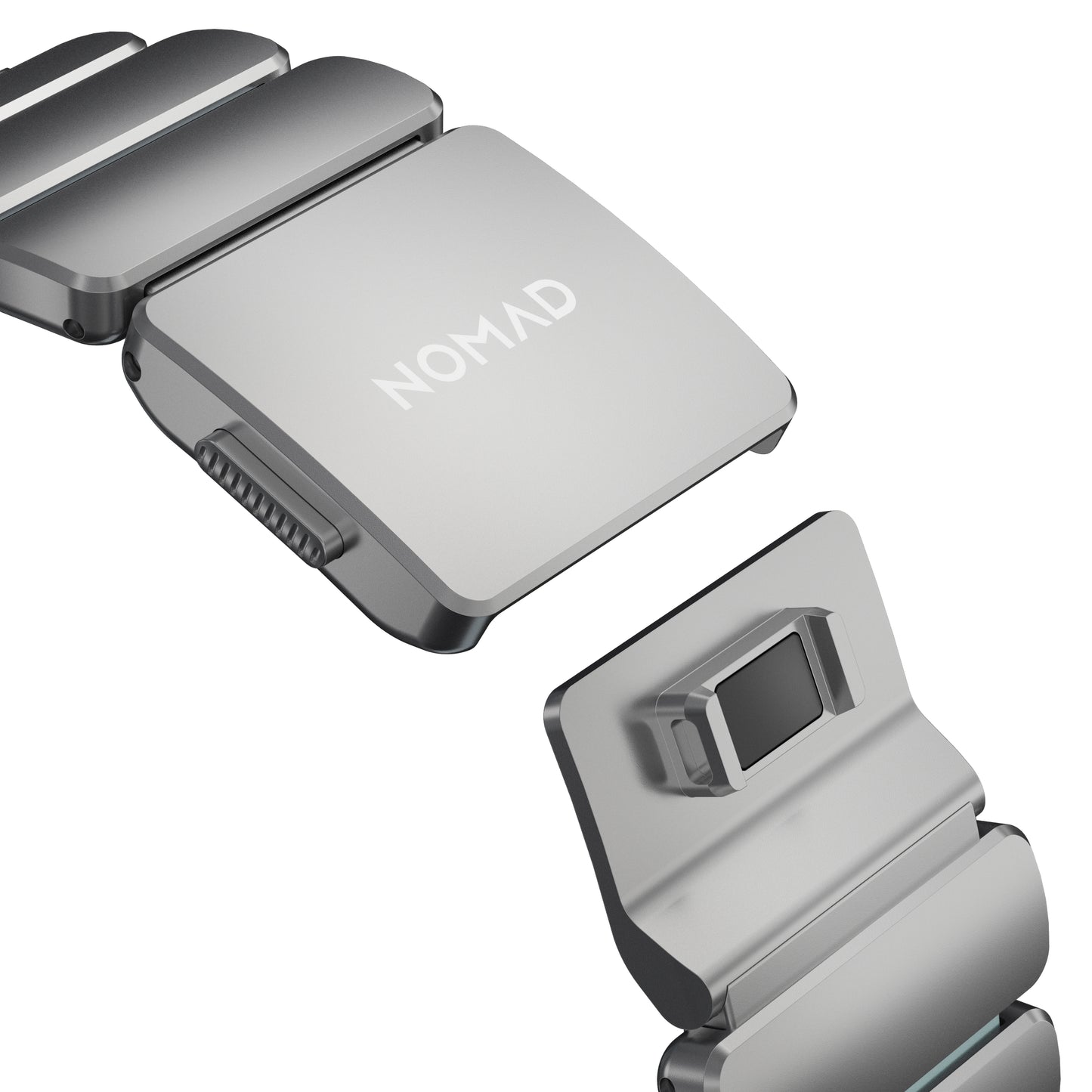 Ltd Ed Nomad Stratos Band 49mm Natural Titanium/Icy Blue Glow FKM