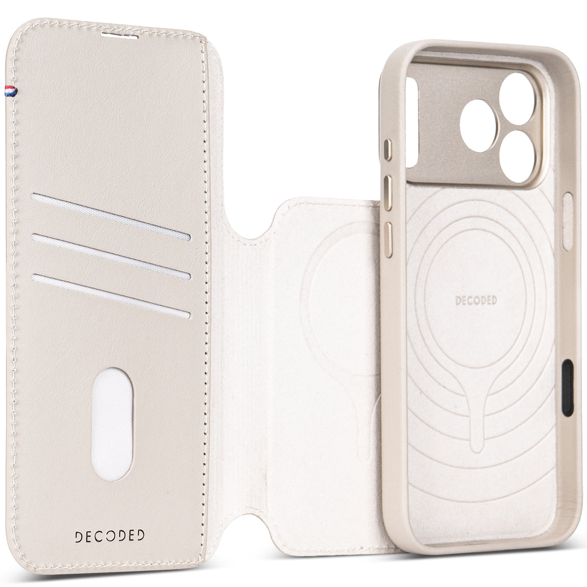 Decoded Leather Detachable Wallet iPhone 18 Pro Taupe