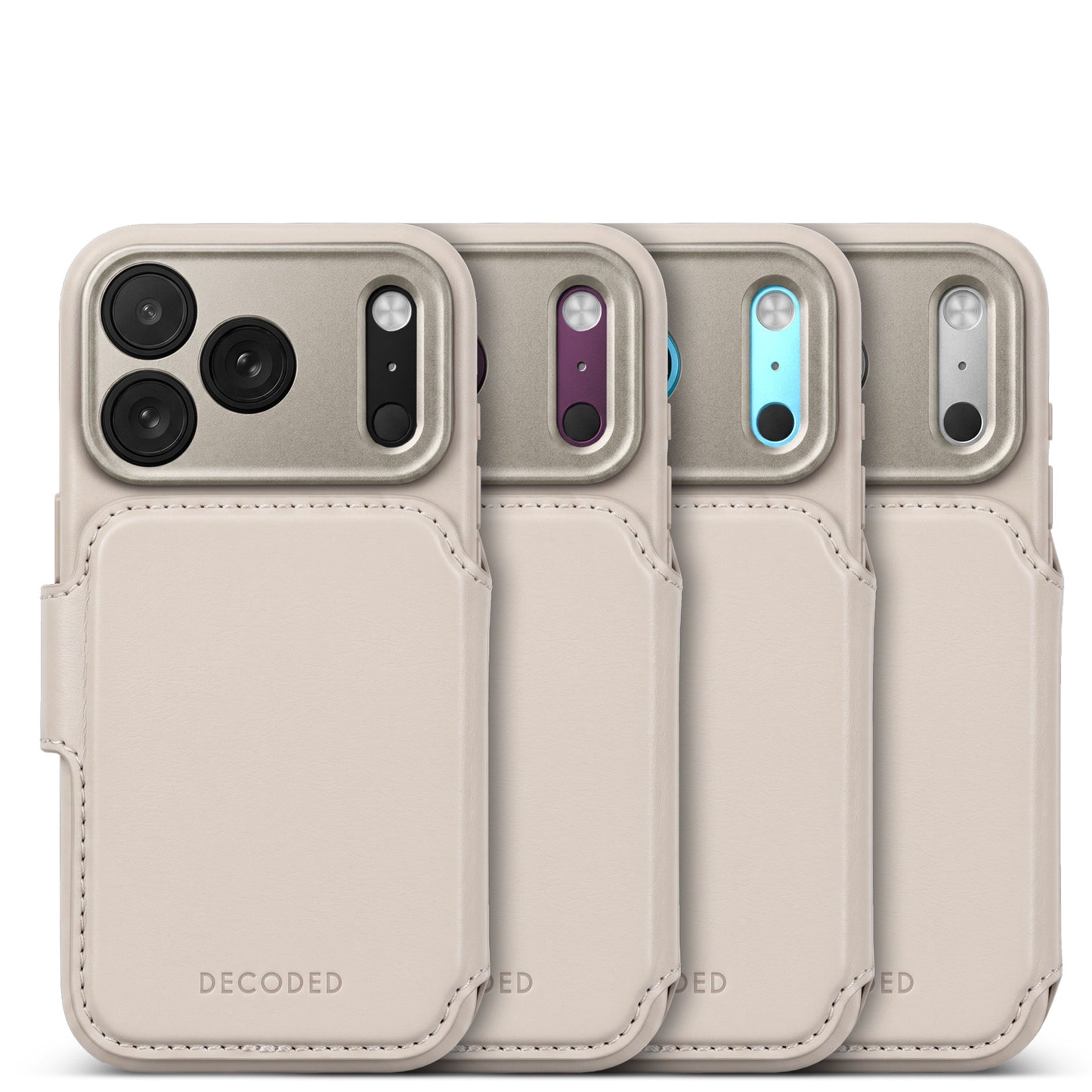 Decoded Leather Detachable Wallet iPhone 18 Pro Taupe