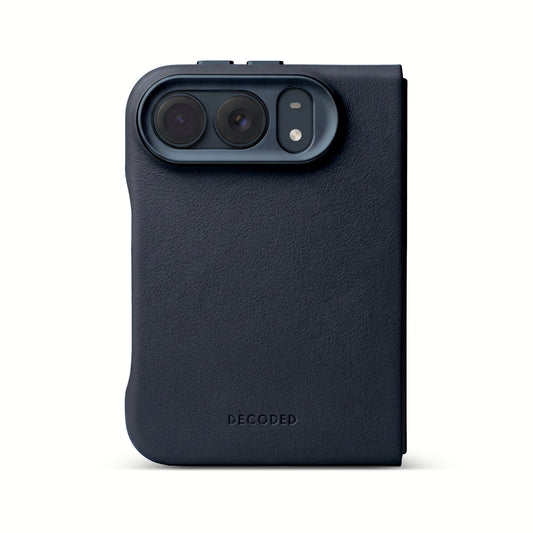 Decoded Leather Back Cover for iPhone Duo - Navy