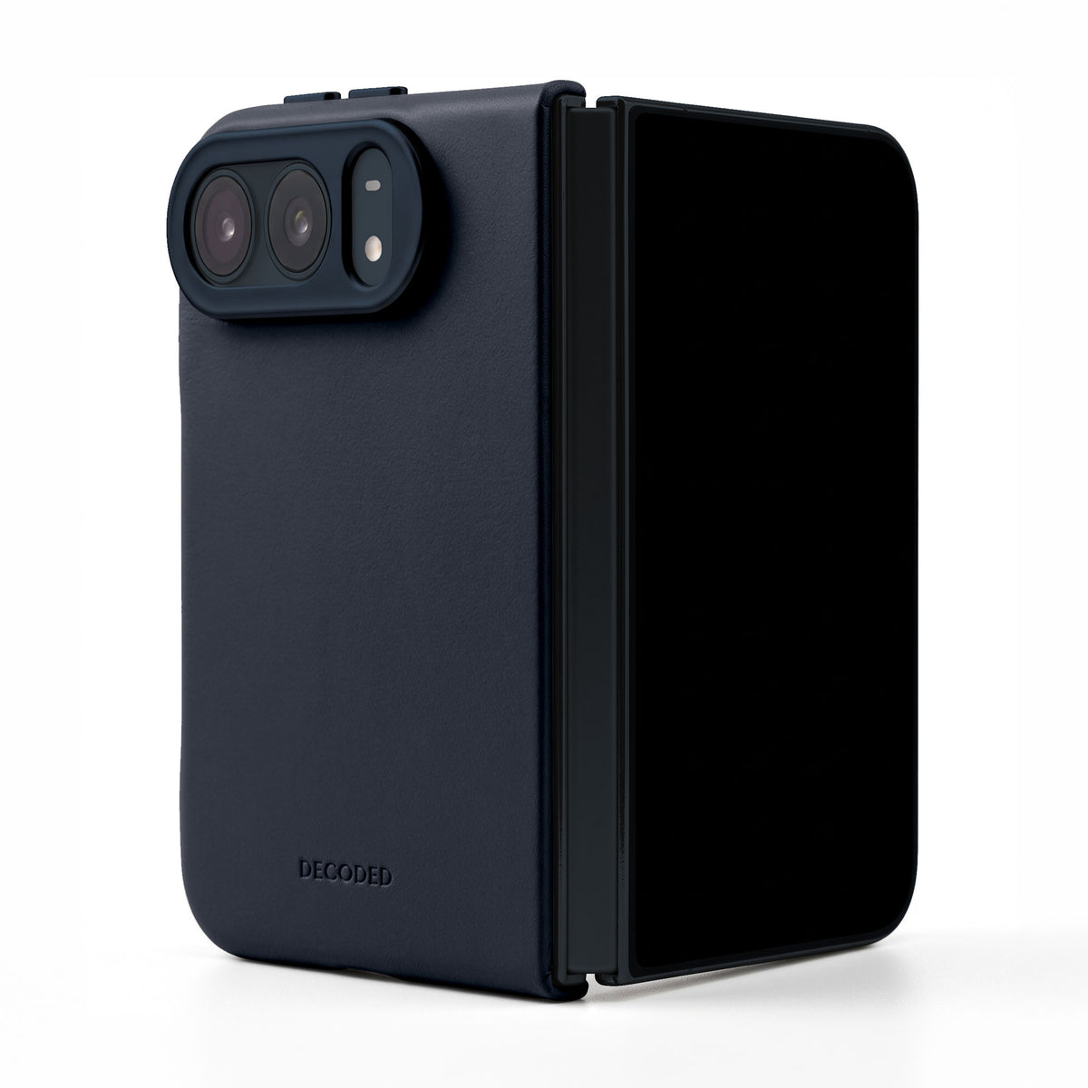 Decoded Leather Back Cover for iPhone Duo - Navy