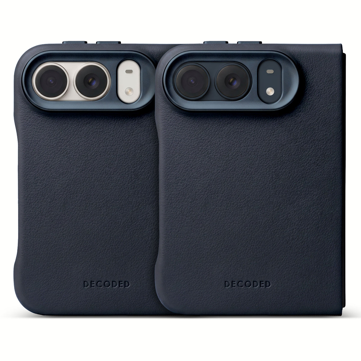 Decoded Leather Back Cover for iPhone Duo - Navy