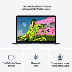 CTO MacBook Air 13-tum Midnatt M5 10-Core CPU/10-Core GPU/32GB RAM/2TB SSD