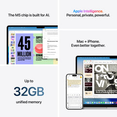 CTO MacBook Air 15-tum Silver M5 10-Core CPU/10-Core GPU/16GB RAM/2TB SSD