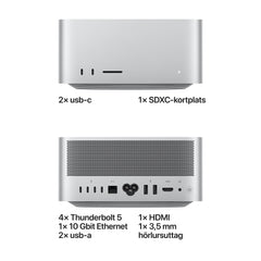 Mac Studio/M5 Ultra 36-kärnig CPU & 80-kärnig GPU/96GB RAM/2TB SSD/10 Gigabit Ethernet