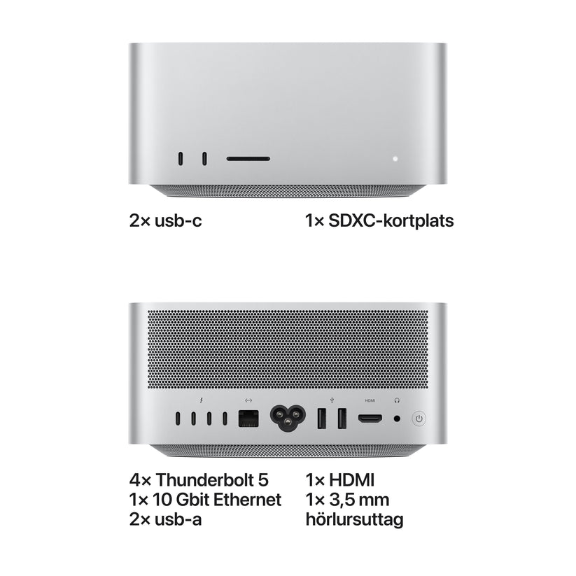 Mac Studio/M5 Ultra 36-kärnig CPU & 80-kärnig GPU/96GB RAM/2TB SSD/10 Gigabit Ethernet