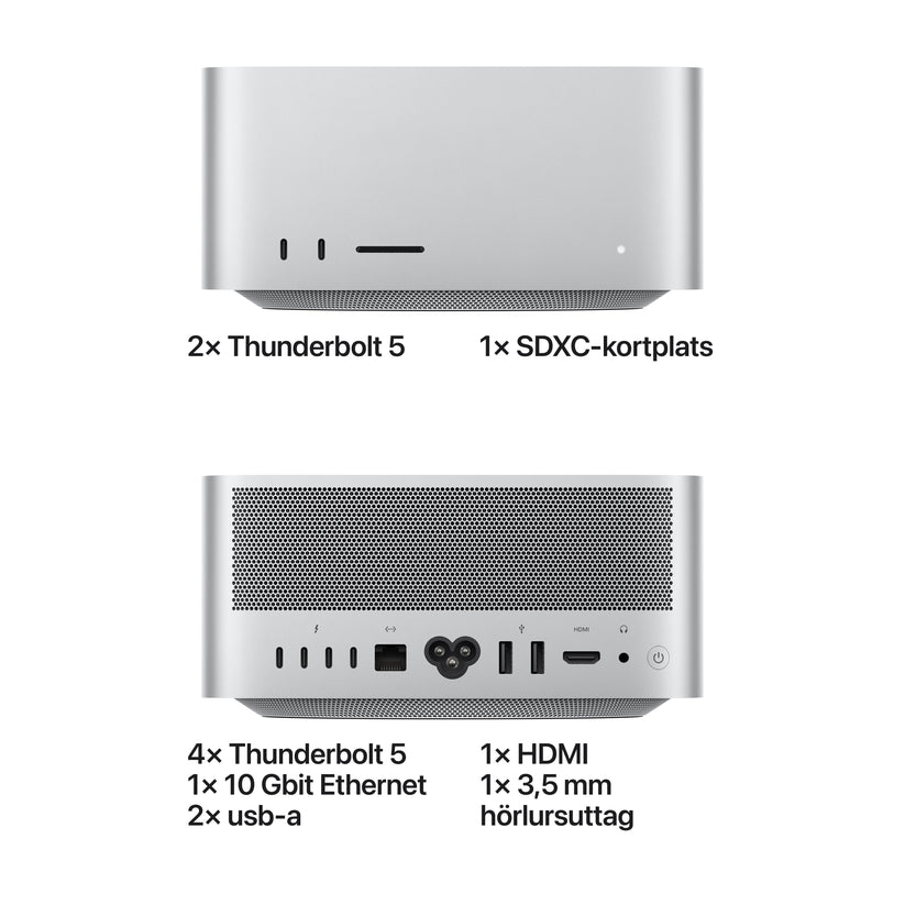 Mac Studio/M5 Ultra 36-kärnig CPU & 64-kärnig GPU/96GB RAM/1TB SSD/10 Gigabit Ethernet