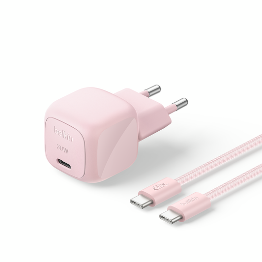 Belkin BoostCharge 30W USB-C Wall Charger 2m - Blush
