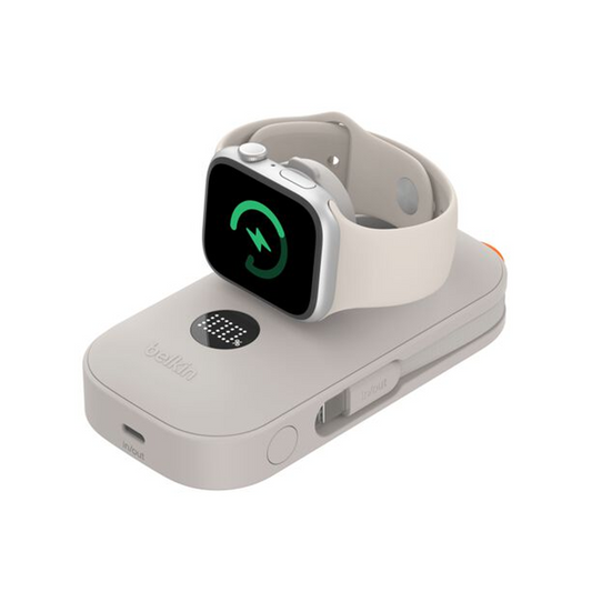 Belkin BoostCharge Pro Power Bank 10K with Apple Watch Charger - Sand