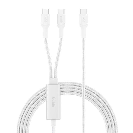 Belkin Boostcharge Pro 140W Dual USB-C kabel 1,5m - Vit